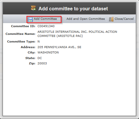 Adding Committee Record to Database